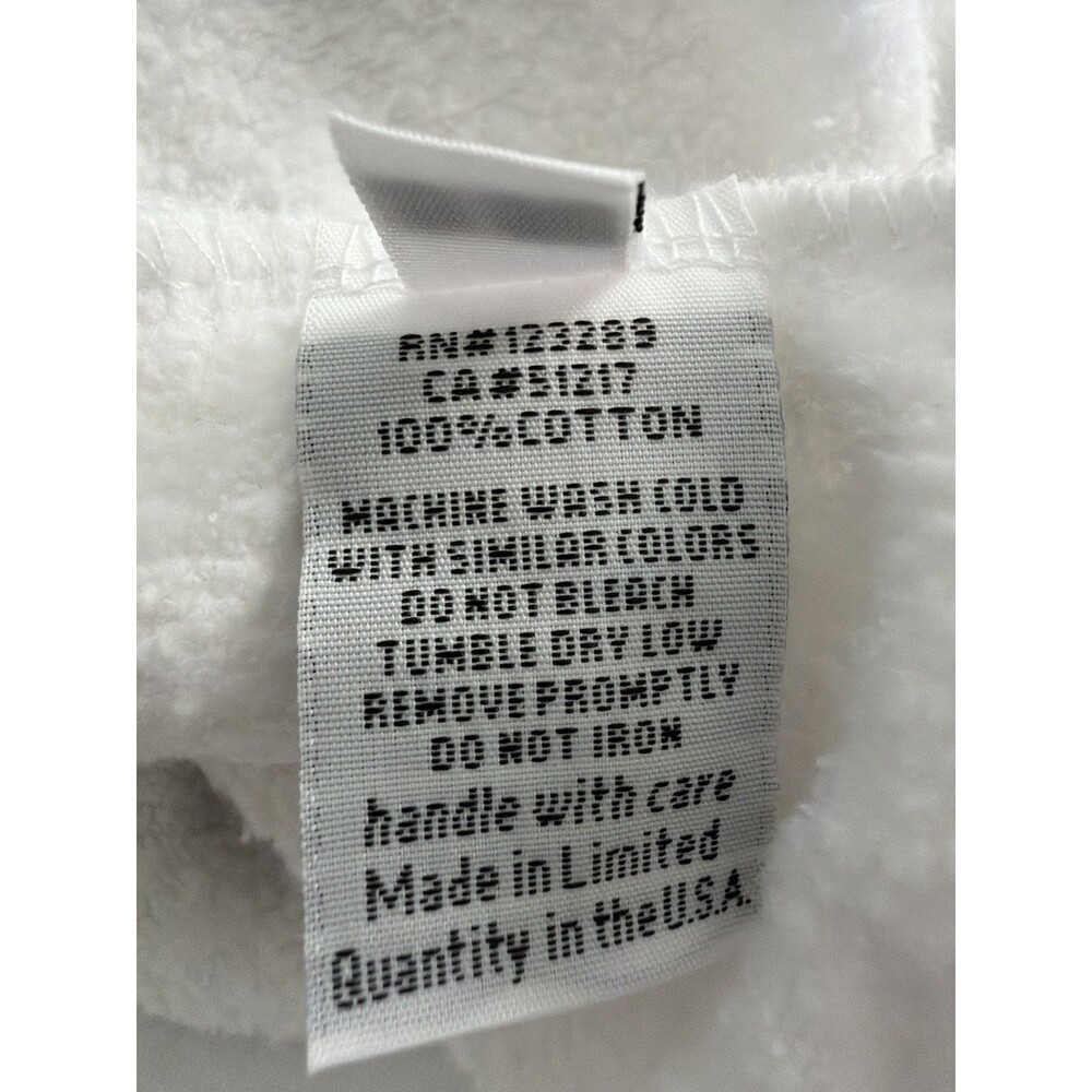 Lauren Moshi Women White Cotton Hoodie Skull Peace Love Graphic Zip Size Large - Picture 6 of 10